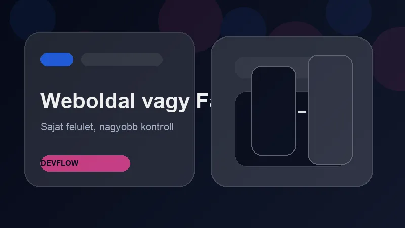 Weboldal és közösségi oldal összehasonlítás illusztráció